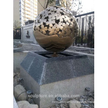 Urban sculpture high polished stainless steel hollow copper sphere with big diameter patent
